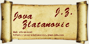 Jova Zlatanović vizit kartica